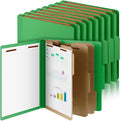 Skyygemm 24 Pcs Classification Folders Letter Size, 3 Divider Pressboard File Folder with Fasteners, Expanding File Organizer Bulk for School Teachers, Office Employee, Coworker, Staff (Green)