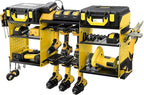 ERVNYNT 3 layers power tool organizer Loads 150lbs with 6 Cordless Drill Holder and 6 Outlet Power Strip,it’s good choice for husband birthday gift,yellow