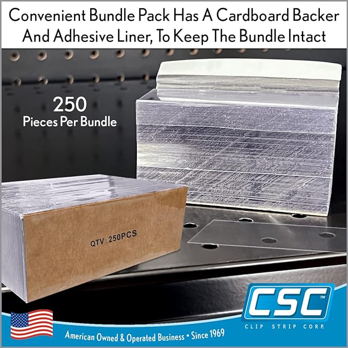 Price Data Channel Label Holder Chips, Clear Plastic Tags, 2.25" L x 1.25" H, 10 Mil Thick, Gondola Shelf Edge, Reusable, Made for Point of Purchase Shelf Molding by Clip Strip Corp.