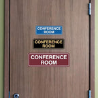 Standard Conference Room Sign - Blue/Gold - Large 5 Pack