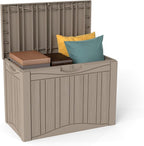 Decksplore 50 Gallon Outdoor Storage Box Waterproof Lockable Resin Deck Box Large, Patio Storage Bin for Pool Accessories Cushion Furniture, Garden Tools, UV-Resistant Outside Delivery Grey