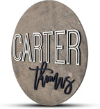 Custom Round Nursery Name Sign, Personalized Wooden Wall Plaque, 12" 18" 24", 30" 3D Wall Art for Children & Kids Rooms, Baby Shower, Hickory Hollow Designs (Carter Thomas)