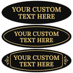 Custom Wall or Door Sign, Personalized Plaque Engraved Message for Bussiness, Property and Home Indoor/Outdoor, 2x6 Inches, Made in USA by Sigo Signs - Oval