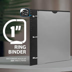 WOT I Telescoping 3 Ring Binder 1 Inch, Expandable Binder - Patented Design for Easy Portability, Holds Up 225 Sheets, Perfect for School, Office&Home Organization, Black