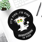 ITNRSIIET Ergonomic Mouse Pad with Gel Wrist Support Small Wrist Rest Smooth Surface Non-Slip PU Base Comfortable Office Supplies Pain Relief, 8.7 x 7.2 inches, Funny Cat