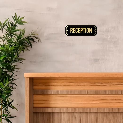 Custom Wall or Door Sign, Personalized Notched Plaque Engraved Message for Bussiness, Property and Home Indoor/Outdoor, 3x9 Inches, Made in USA by Sigo Signs