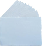Wanderings 50 Pack Blue A6 Handmade Deckled Edge Cotton Paper - Cold Pressed Texture - Paint, Watercolor, Writing, Printer - Cards, Wedding Invitations, Menus, Arts and Crafts. 150gsm - 10.5x15 cm
