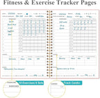 Fitness Journal for Women & Men,A5 Workout Journal/Planner Daily Exercise Log Book to Weight Loss, Gym, Muscle Gain, Bodybuilding Progress, 5.8"x8.3", Pink