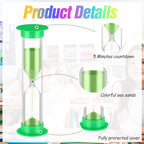 48 Pcs Back to School 5 Minute Sand Timer Bulk Colored Plastic Mini Multicolor Hourglass Stand Timer for Classroom Teacher School Home Office Time Management