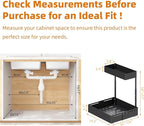 Henyol 2Packs Under Sink Organizer with Adjustable Height and Width, Under Cabinet Organizer to Tidy, Sturdy Metal Design for Kitchen and Bathroom