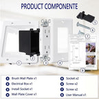 Wall Cable Concealer Management Kit, Recessed Outlet Behind TV for Wall Mount TV with Cable Management Box, in Wall TV Connection Kit Hides Power Cables & Low Voltage Wires Fits All Plugs (NO Wire)