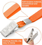 100 Pcs Lanyards for ID Badges and 100 Pcs Clear Name Tag Holders Reusable Lanyard with Clip Plastic ID Card Badge Holder Name Badges for Adults Kids Business School Office Supplies (Orange)