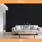 Tao.space 6 Pack Acoustic Panels 3D Wave Sound Proof Foam for Walls, 47.2"x11.8" Self-Adhesive Sound Absorbing Panels for Noise Reduction in Home Office & Studio, Decorative Wall Tiles (Black)
