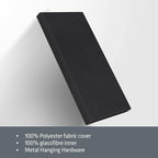 2” Thick Acoustic Panels with Hanging Hardware, 2 PCS 47.2” x 23.6” Fiberglass Sound Absorbing Panels for Home Theater Church Office Wall, Black