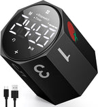 Digital Pomodoro Timer,Frosted Metal Productivity Cube Timer,1.8 In LED Digital Large Screen and Auto-rotating Display,1/3/5/10/25/30/60min & Custom Time, Silent & Alarm,for Office, Study, Work(Black)