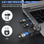 Rechargeable USB Type C Wireless Presentation Clicker, Finger Ring Clicker Powerpoint Clicker with Red Light & Volume Control, Wireless Presenter Remote Pointer for Slide MAC Computer PC Laptop