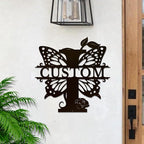 Personalized Custom Letter Name metal Signs,Custom Black Letter Monogram Wall Art Decor,Metal Signs Plaques Outdoor wall Decorative Signage (I)