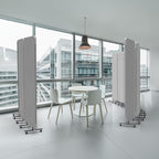 VINGLI Room Divider Screen, Freestanding Privacy Partition Wall, Zipper Connected Panels with Wheels, Office Space Separator (Light Gray, 1 Panel)