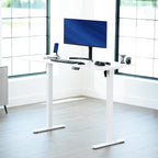 VIVO Electric 63 x 32 in Standing Desk, Memory Height Adjustment, 1B Series, Holds 220 lbs, White Top White Frame, DESK-KIT-1W1W