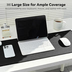 Reniteco Large Gaming Mouse Pad with Durable Stitched Edges, Non-Slip Rubber Base, Big Computer Keyboard Mouse Mat Desk Pad for Home Office Gaming Work, 27.6''x11.8''x0.12'', Black