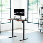 VIVO Electric 43 x 24 in Standing Desk, Memory Height Adjustment, 1B Series, Holds 220 lbs, Dark Walnut Top, Black Frame, DESK-1B4D