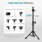 InnoGear Webcam Tripod, Extendable Webcam Stand for Desk Camera Stand Mount with Phone Holder for Webcam C922 C930e C920S C920 C615 C960 C920x BRIO 4K NexiGo N60, Right Light, GoPro with 1/4" Thread