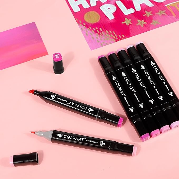 168 Colors Alcohol Markers Brush Tip Dual Tip Art Markers for Kids Marker Pens with Pen Holder and Carry Bag for Adult Coloring Painting Supplies Perfect for Painting, Coloring, Sketching and Drawing