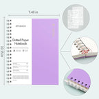 EMSHOI B5 Spiral Notebook Bullet Dotted journal, Large 7.48" X 10.15", 300 Pages/150 Sheets, 100gsm Dot Grid Paper, Waterproof Hardcover, for Office School Women Men Work Writing Notes-Purple
