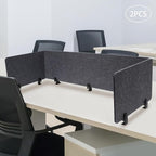 ReFocus Raw Clamp-On Acoustic Desk Divider Mounted Privacy Panel Set – Reduce Noise & Visual Distractions for Office, Study (Anthracite Gray, 2× Long (59"×16") + 4× Short (23.6"×16"))