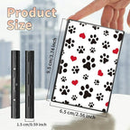 BWEGRHE Slim Credit Card Holder, Cute Dog Paw Prints RFID Blocking Metal Wallet for Men & Women, Aluminum Minimalist Hard Case Pocket-Sized Business Cards Organizer (Fits Up to 10 Cards)