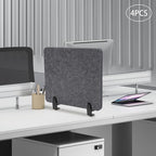 ReFocus Raw Clamp-On Acoustic Desk Divider Mounted Privacy Panel Set – Reduce Noise & Visual Distractions for Office, Study (Anthracite Gray, 4× Panels (20.9"×16"))