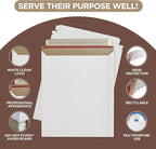 340 Pack 9x12 Inches Rigid Mailers – Self Adhesive White Cardboard Mailers – Mailing Supplies for Documents, Photos, CDs, Magazines, and Literature
