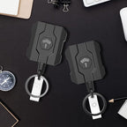 Retractable Keychain Badge Holder with Belt Clip, Heavy Duty Carabiner ID Badge Clip Reel, 32” Steel Retractable Cord, 10 oz Rebound，2 Pack Key Back