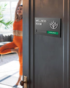 Conference Room Door Signs for Office, Meeting In Progress Door Sign, In Use Available Slider Indicator Tells Whether Room Vacant Or Occupied