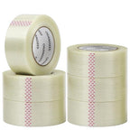 CHUANGSEED 6-Pack Mono Filament Strapping Tape 6.2mil x 2Inch x 60yds Commodity Grade Heavy Duty Transparent Reinforced Fiberglass Tape
