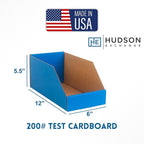 Hudson Exchange 6x12x5.5" (25 Pack) Corrugated Parts Bin Box For Storage & Organization, Blue