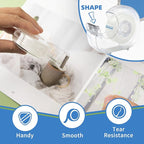 JEFURE Transparent Tape with Dispenser, 0.7 in x 1000 in Clear Tapes and Refillable Dispensers, Office Tape Rolls with Dispenser Bulk for Craft Jobs, Gift Wrapping, Repairing, Home and School (48)