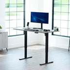 VIVO Electric 60 x 24 in Standing Desk, Memory Height Adjustment, 1B Series, Holds 220 lbs, One-Piece Dark Gray Top, Black Frame, DESK-KIT-1B6G