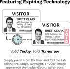 Threshold 4-Inch Tab Expiring Visitor Badges on a Roll | 1 Roll (250 Badges) Compatible with Zebra/Dymo450/IDPRT/Seiko Direct Thermal Printers | Name Tags | Hospital, Office & Secretary Supplies