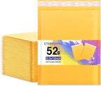 Ctarsthome 52Pack Yellow 8.5x12in Kraft Bubble Mailers Small Business Mailing Packages Self-Sealing Paper Envelopes, Mailer Shipping Padded Envelopes with Strong Adhesion for Jewelry Makeup Supplies