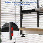 ART-GIFTREE Clamp On Desk Shelf 2-Tier, 12.5 inche Wood Shelving Unit for Office Desk/Gaming Accessories, Tabletop Book Storage Rack, Shelf for Top & Under of Desk, Black