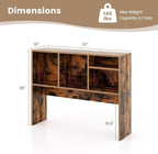 Tangkula Desktop Bookshelf, Countertop Storage Hutch with 4 Shelves for Computer Desk, Desk 2-Tier Display Rack, Multipurpose Wood Desktop Hutch Storage Organizer for Dorm Office Home