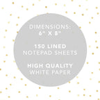 Graphique Large Notepad, Brush Strokes – 6" x 8", Cute Notepad with 150 Tear-Off Sheets, Features the Word “Notes” on Every Page – Perfect for Note Taking, List Making, and More