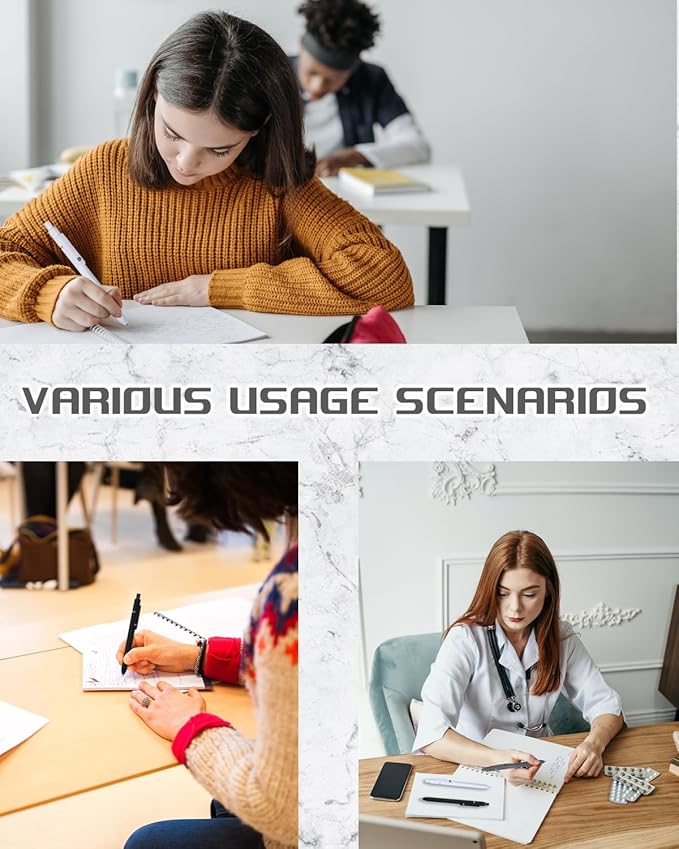 6pcs Gel Pens,0.5mm Fine Point Black Ink Pens With Smooth Wirting,Qucik Dry Pens For Journaling,Cute Nice Aesthetic Pens, Office School Supplies Women Men Student(WH+GY+BK)