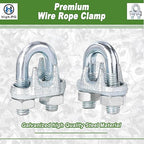 30PCS 3/8" M10 Zinc-Plated Wire Rope Clamps – Heavy Duty U-Bolt Cable Clips (Silver)