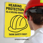 Custom Metal Signs, Personalized Aluminum, Customized Safety, Business Signs, Waterproof Outdoor, White Aluminum (Yellow Background, 36x24 In)