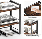 ART-GIFTREE Office Desk Shelf Organizer, Wood Desktop Bookshelf Supplies Storage Rack, Shelf for Top of Desk and Dresser (Brown-2 Tier)