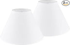 GO&SO 2pcs Pure White Large Lamp Shades,Empire Lamp Shade 6.5" Top x 16.3" Bottom x 10.5" High,Replacement Lamp Shade for Table Lamp,Floor Lamp,Natural Linen Hand Crafted Lamp Cover, Assembly Required