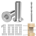 Steel DN Mate 100 Pack Stainless Steel Protector Sleeves for 1/8" Wire Rope, Cable Railing Hardware for Deck/Cable Railing System, T316 Marine Grade, Cable Sleeves Come with a Drill Bit DE100