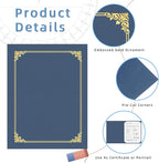 HAUTOCO Certificate Holders 50 Packs Navy Blue Diploma Covers Gold Foil Border Diploma Holders for Letter Size 8.5x11 Award Certificates, Cardstock, Document Papers